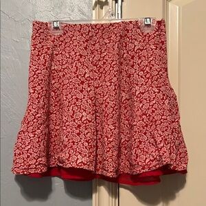 American Eagle Outfitters Red Ruffled Skater Mini Skirt